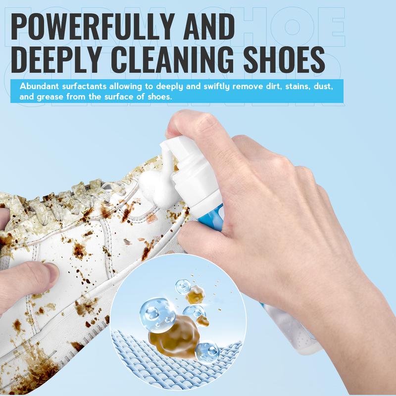 Shoe Cleaner, Shoe Cleaning Kit-6.76 Oz Sneaker Cleaner with Brush and Towel, White Shoe Cleaner Foam Shoe Cleaner