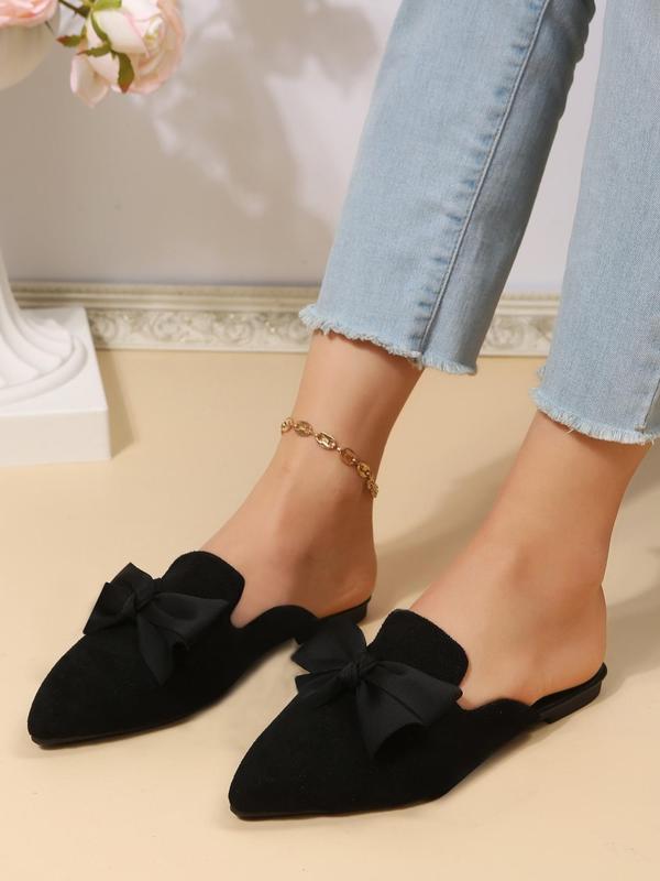 Women's Elegant Bowknot Design Slip on Flats, Casual Comfortable Pointed Toe Flat Shoes, Fashionable  Flats for Daily Wear