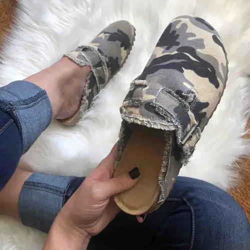 2024 new leopard print half-support lazy shoes lazy comfortable cow leopard style lazy shoes outdoor leisure a lazy shoe