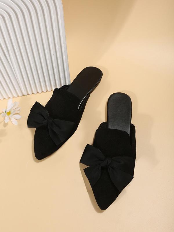 Women's Elegant Bowknot Design Slip on Flats, Casual Comfortable Pointed Toe Flat Shoes, Fashionable  Flats for Daily Wear