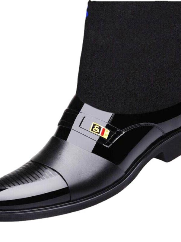 Men's Business Formal Dress Shoes, 1 Pair Solid Color Slip on Dress Shoes, High Quality Comfortable Walking Shoes for Work Office