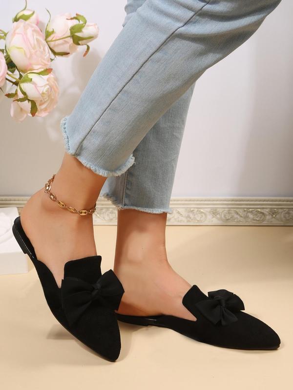 Women's Elegant Bowknot Design Slip on Flats, Casual Comfortable Pointed Toe Flat Shoes, Fashionable  Flats for Daily Wear