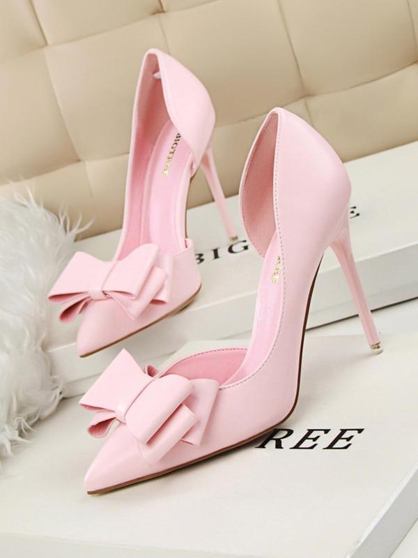 Women's Elegant Bowknot Design Stiletto Heels, 2024 New Style Fashionable Pointed Toe High Heels for Women for Party, Elegant Fashion Women's Shoes for Daily Wear