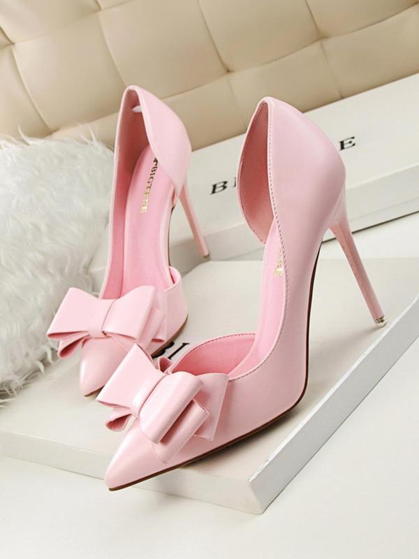 Women's Elegant Bowknot Design Stiletto Heels, 2024 New Style Fashionable Pointed Toe High Heels for Women for Party, Elegant Fashion Women's Shoes for Daily Wear