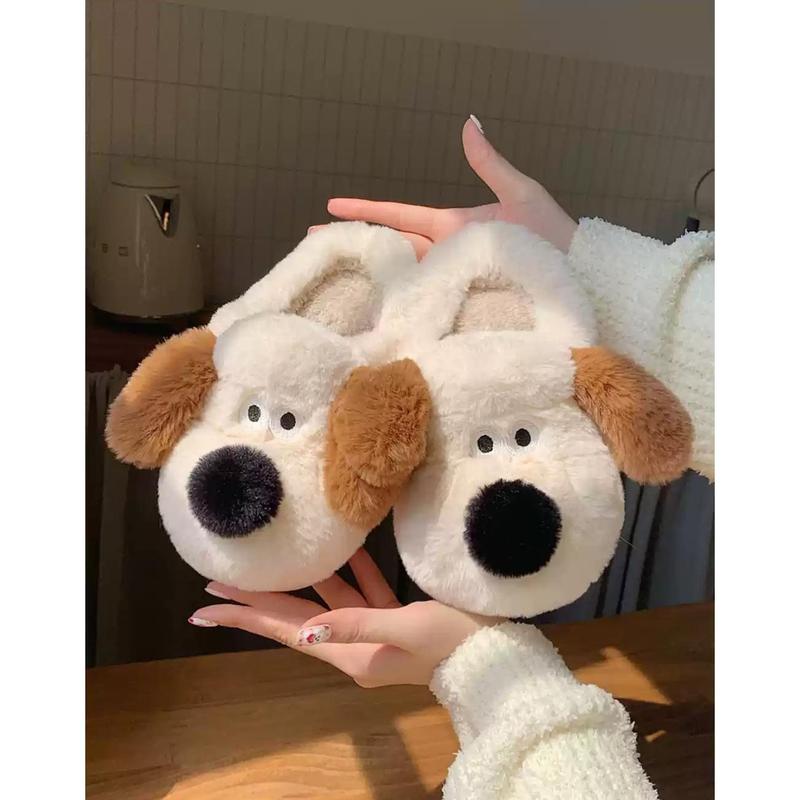 Cute dog plush soft sole, anti slip and warm cotton slippers for men and women  Walking Shoes Shoe Walking Shoes Shoe Walking Shoes Shoe Footwear Girl