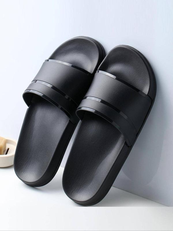 Men's Solid Color Sports Slide, Casual Comfortable Non-slip Slippers for Indoor Outdoor Wear, Soft Comfortable Sports Slippers for Daily Wear