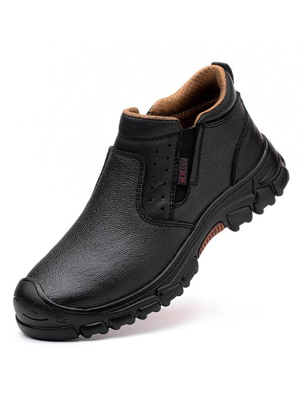 Men's Casual Fashion Slip on Work Shoes, Lightweight Breathable Comfortable Anti-smash and Anti-puncture Shoes, Safety Shoes for Work