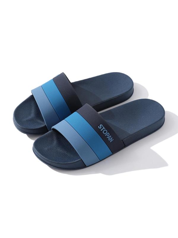 Men's Colorblock Slides, 2024 New Style Casual Comfortable Non-slip Slippers for Indoor Outdoor Wear, Soft Comfy Slippers for Daily Summer Beach Vacation Wear