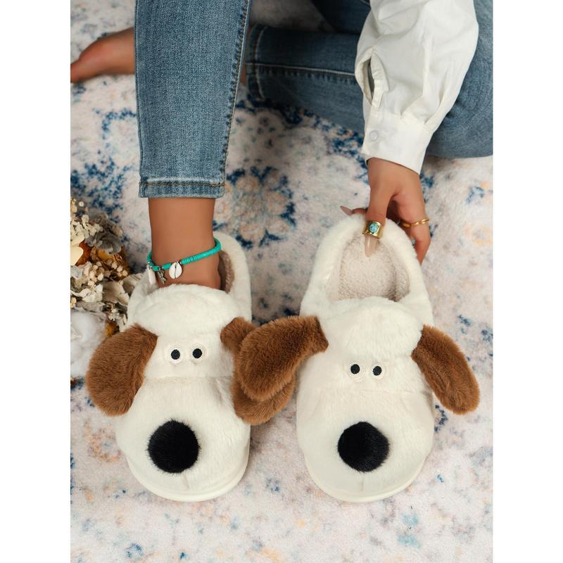 Cute dog plush soft sole, anti slip and warm cotton slippers for men and women  Walking Shoes Shoe Walking Shoes Shoe Walking Shoes Shoe Footwear Girl