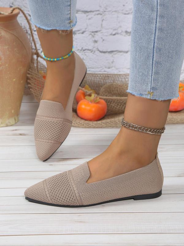 Women's Fashionable Solid Color Flat Shoes, Casual Comfortable Pointed Toe Shoes for Daily Wear, Lightweight Breathable Shoes for Daily Wear, Perfect for Students and Outdoor, Mesh Flats