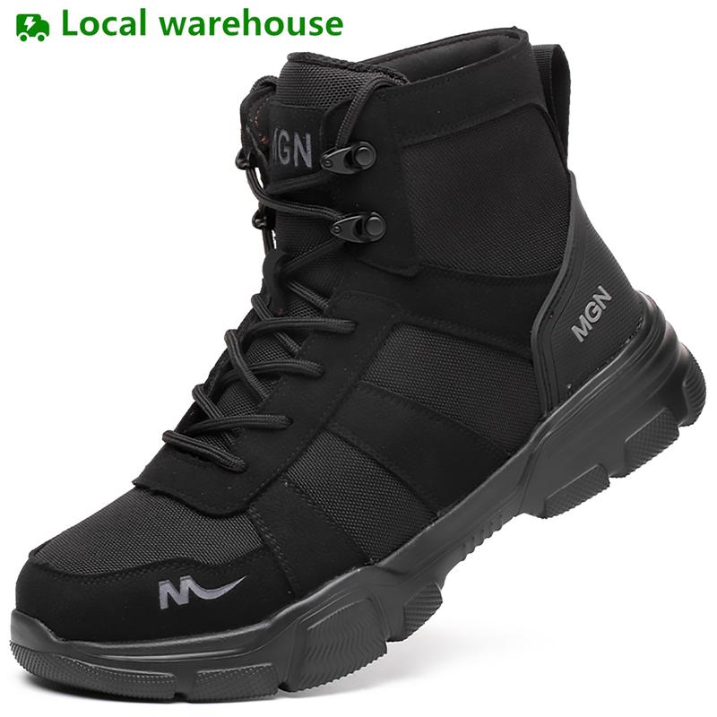 Indestructible Safety Work Boots for Men Breathable Lightweight Reliable Durable Steel Toe Industrial Shoes Mechanic Restaurant Garden Hiking Footwear