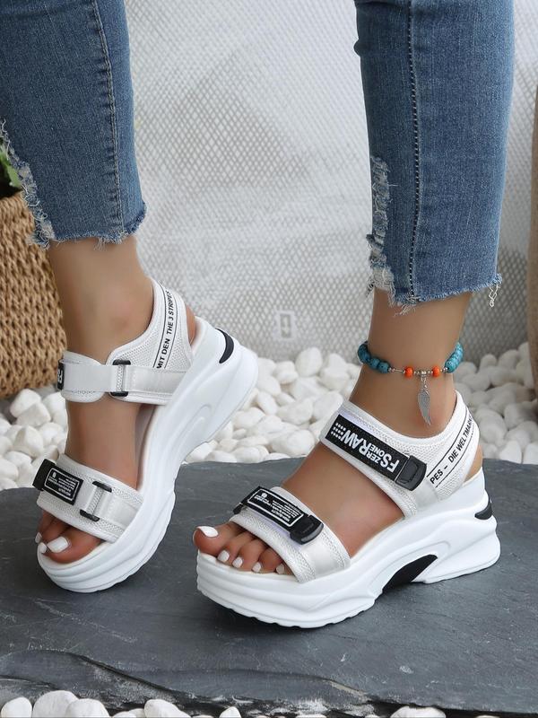 Women's Fashionable Velcro Platform Sandals, Casual Comfortable Platform Sandals for Summer, Female All-match Round Toe Sandals for Daily Wear