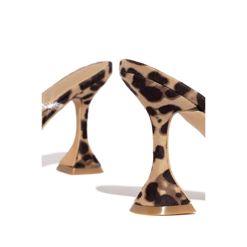 Dubai Embellished Mule Heels - Leopard