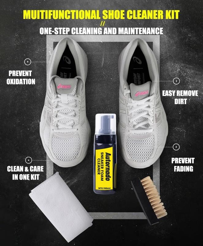 Sneaker Cleaning Kit - Set of 4, No-Rinse Quick-Dry Foam Cleaner, White Shoe Cleaning Kit (Black Friday Discounts)