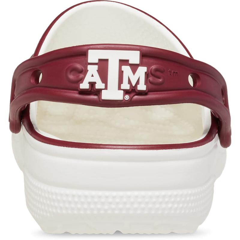 Crocs Unisex Adult Texas A&M Aggies Classic Clogs, Collegiate Football Fan Gear