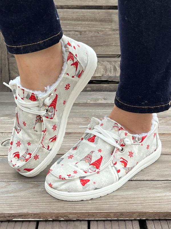 Women's Cartoon Print Lace Up Casual Shoes, 2024 New Style Casual Comfortable Breathable Sports Shoes, Female All-match Round Toe Shoes for Fall & Winter