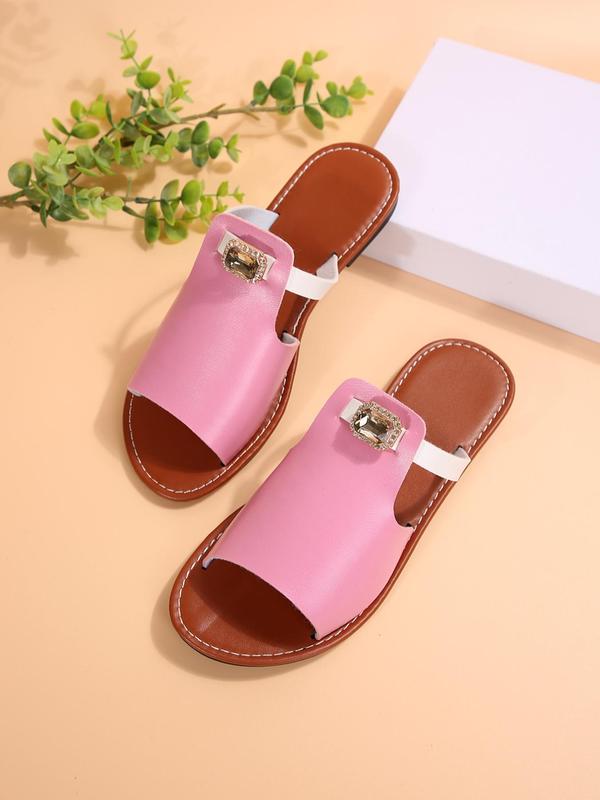 Women's Fashionable Slip on Sandals, Casual Open Toe Sandals for Beach, Outdoor, Daily Wear