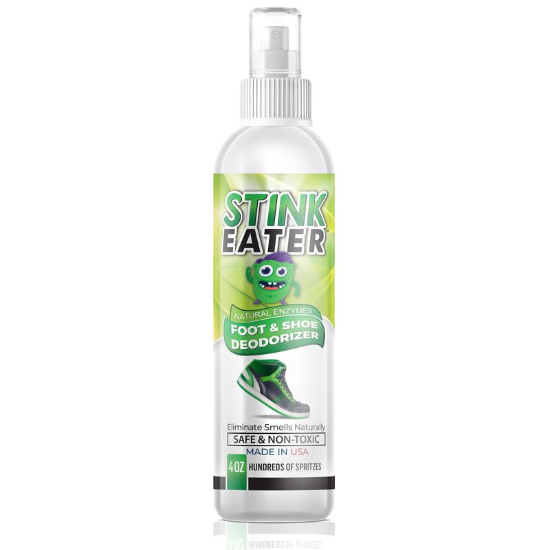 Stink Eater Natural Enzyme Shoe Deodorizer Spray, Foot Odor Eliminator Fresh Wipe Out Smells Made In the USA Footwear Comfort Bedroom Active Bathroom