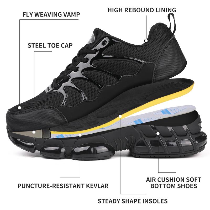 Hot-selling labor protection shoes for men in all seasons, anti-puncture and anti-smashing lightweight safety shoes, steel toe cap work shoes