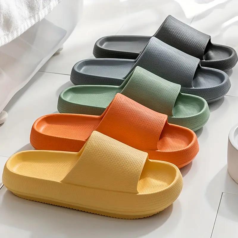 Unisex Soft Slippers, Non-slip Textured Design, Stylish Footwear，Cloud Slippers for Men, Pillow House Slippers Shower Shoes Indoor Slides Bathroom Sandals, Ultimate Comfort, Lightweight, Thick Sole, Non-Slip, Easy to Clean