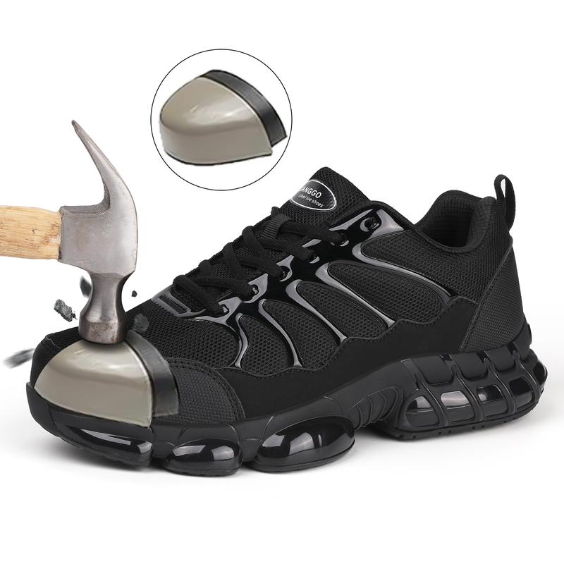 Steel toe sports shoes are puncture and smash resistant, suitable for construction site workers and outdoor travel footwear, lightweight, non-slip safety boots, comfortable