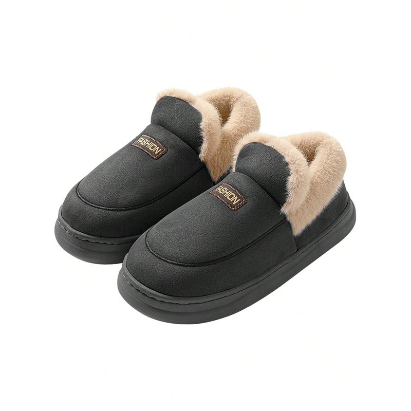 Cozy House Shoes Memory Foam Suede Slipper Boots With Fuzzy Plush Lining And Collar Winter Non Slip House Shoes For Indoor Outdoor