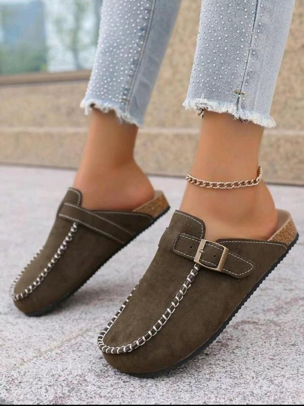 Women's Fashionable Belted Slip-on Slippers, Casual Comfortable Flat Sandals for Beach, Fashionable Shoes for Daily Wear