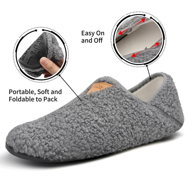 Full Foot Wrap, Warm Plush Slippers Memory Cotton Warm Indoor Slippers Winter Warm Non-Slip Rubber Sole Women  Footwear Shoe Comfort Slide