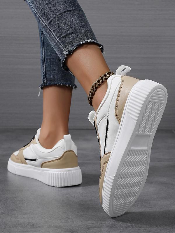 Women's Fashionable Letter Design Lace Up Sneakers, Casual Comfortable Breathable Sports Running Shoes, All-match Basic Shoes for Daily Wear