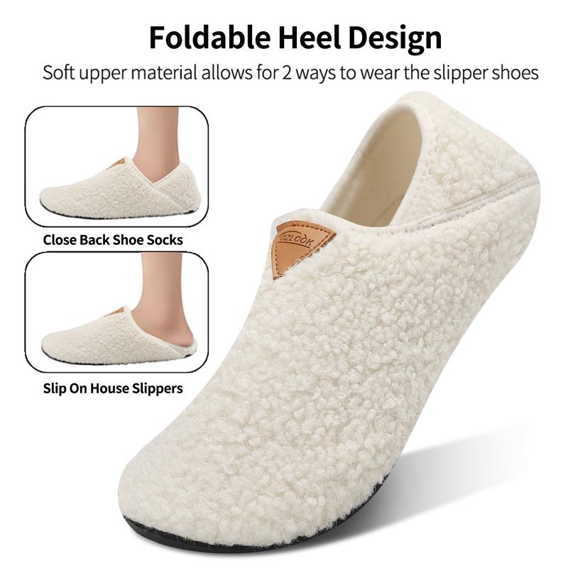 Full Foot Wrap, Warm Plush Slippers Memory Cotton Warm Indoor Slippers Winter Warm Non-Slip Rubber Sole Women  Footwear Shoe Comfort Slide