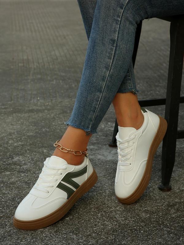 Women's Fashionable Slip on Low Top Sneakers, Casual Comfortable Striped Sports Shoes for Daily Wear, Female All-match Round Toe Shoes for Daily Wear