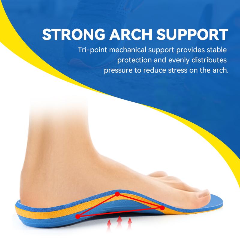 3ANGNI Heavy Duty Support Shock Absorption Insoles, 220+ lbs Arch Support Insole for Men and Women, Work Boot Shoe Insoles