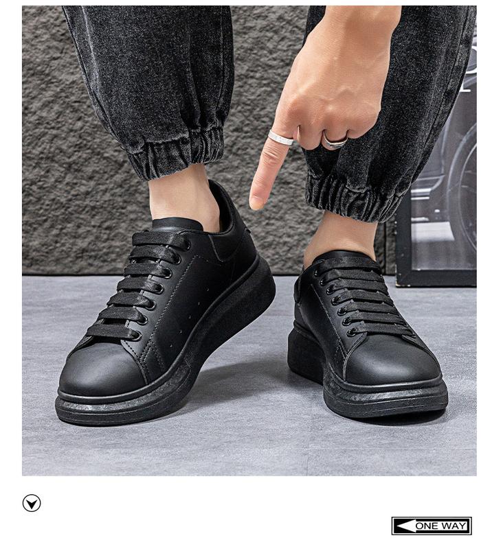 McQueen white shoes classic black tail heightening thick bottom men and women casual shoes MQ Closed Trainer