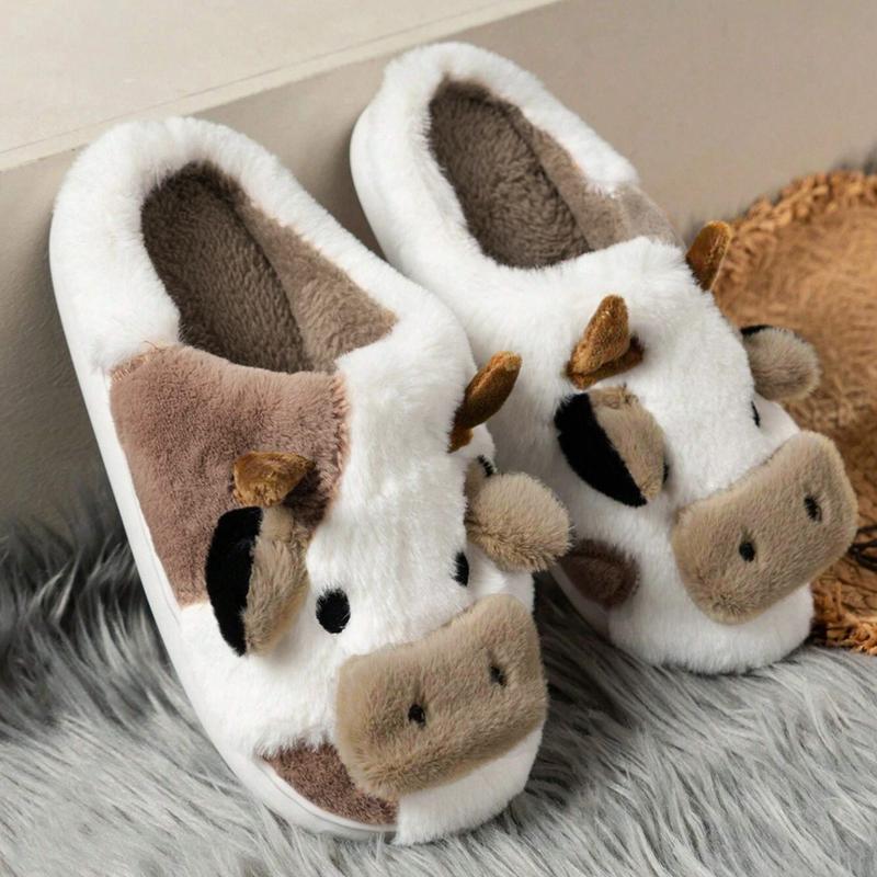 Plush Slippers for Women,Cute Cartoon Home Slippers, Casual Slip On Plush Lined Shoes, Warm Indoor Home Slippers Girl Walking Shoes Comfort Stylish