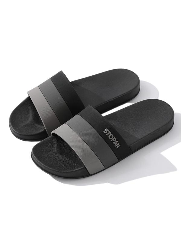 Men's Colorblock Slides, 2024 New Style Casual Comfortable Non-slip Slippers for Indoor Outdoor Wear, Soft Comfy Slippers for Daily Summer Beach Vacation Wear