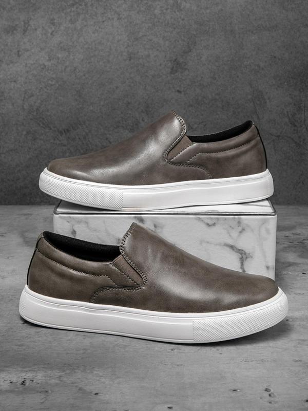 Men's Fashionable Solid Color Slip on Skate Shoes, Casual Comfortable Non-slip Skate Shoes, Business Male Shoes for Daily Wear