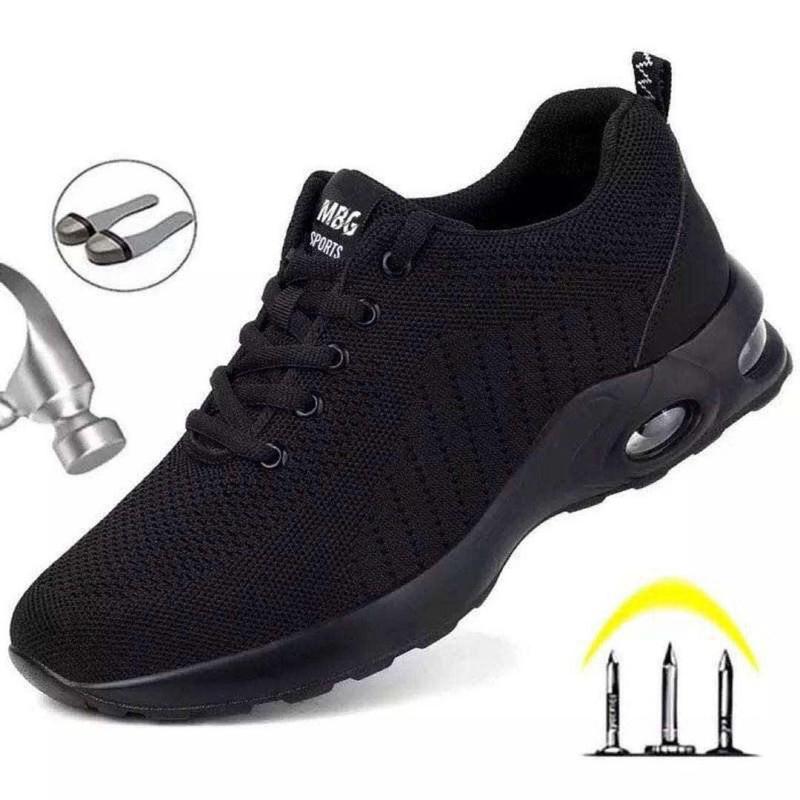 Men’s safety shoes lightweight with steel toe work shoes sneakers Footwear Comfort Closed Mesh Worker  Walking Shoes Active anti nails to