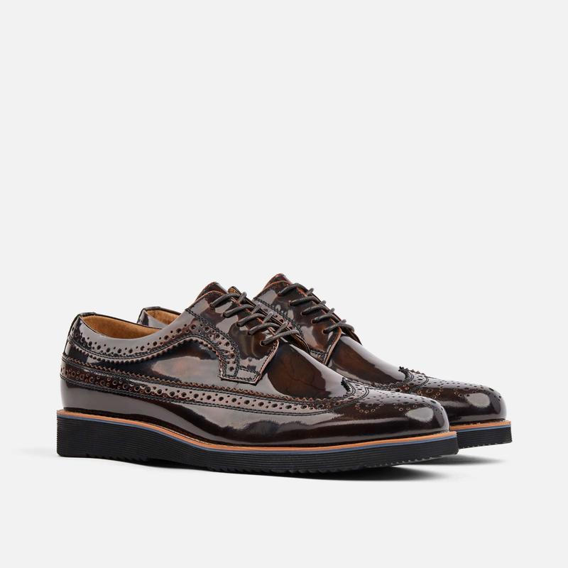 Alexander Mahogany Patent Leather Longwing Sneakers