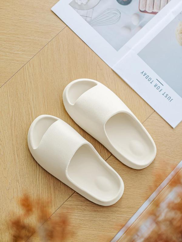 Men's Casual Solid Color Slides, Soft Comfortable Home Slippers, Non-slip Slippers for Indoor & Outdoor Wear