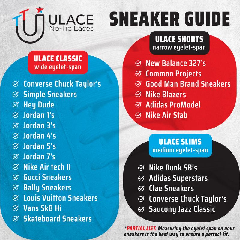 uLace Classic No-Tie Shoelaces: Stretchy, Easy-to-Install Elastic Laces for Sneakers - Set of 14 Footwear Comfort