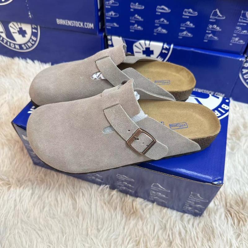 birkenstocks Women's Fur LinedSuede Clogs Fuzzy Cork FootbedMules Slip On Winter Potato ShoesWalking Shoes