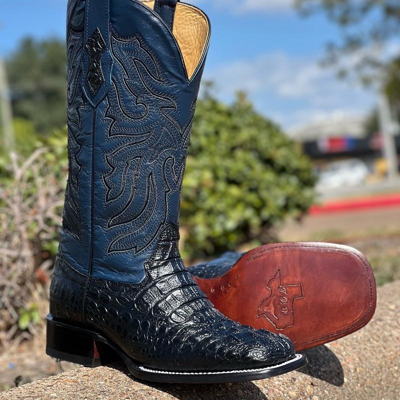 MENS BLACK AND BLUE WESTERN BOOTS