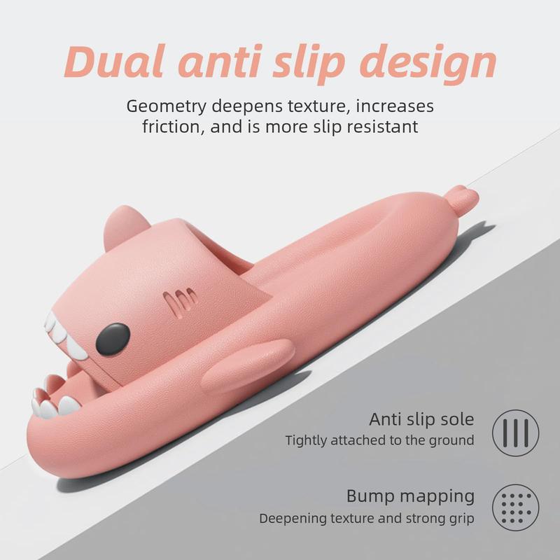 Cloud-Like Shark Slides - Cushioned Open-Toe Sandals with Novelty Pillow Design, Soft Plush Upper, Anti-Slip Sole for Men's Comfortable Walking Experience