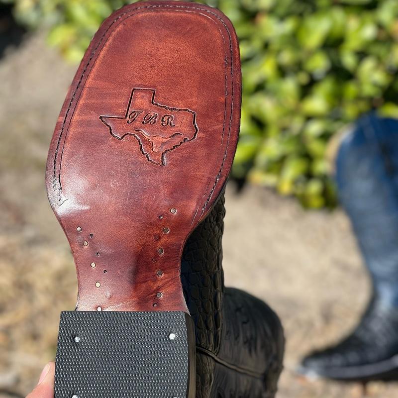 MENS BLACK AND BLUE WESTERN BOOTS