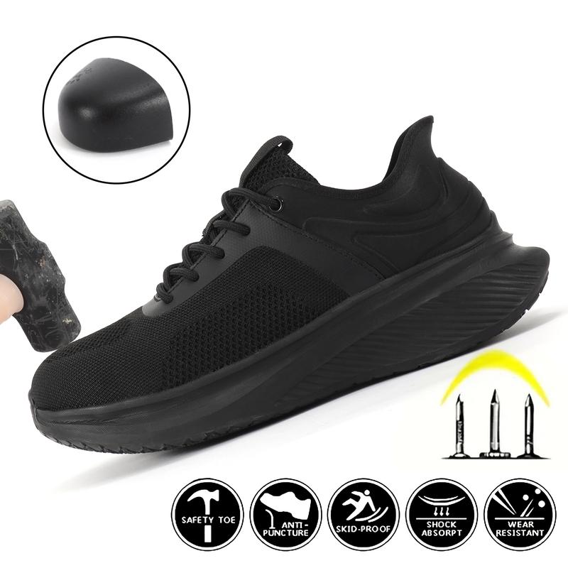 Autumn Fashion Men's Steel Toe Sneakers All Terrain Safety Sneakers - Lightweight, Breathable, Suitable for Hard Work Walking and Running