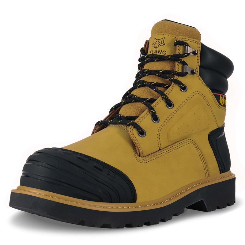 Men's Safety Work Boots Steel Toe Slip Resistant Puncture 6 Inch For Industrial Construction Safety Toe Insulated Outdoor Industrial Closed Boy