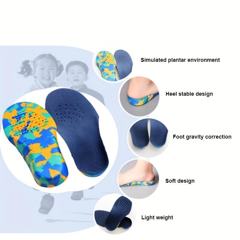 1-12 Years Kids Breathable Insoles With Arch Support, 1 Pair Running Insert Deodorant Breathable Cushion For Feet Sneakers Soles Pads