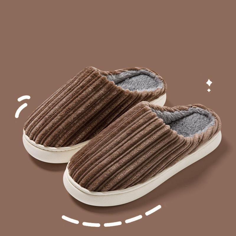 Womens Slippers Warm Plush Lined Slippers Casual Anti-Slip House Shoes Comfortable Indoor Home Slippers