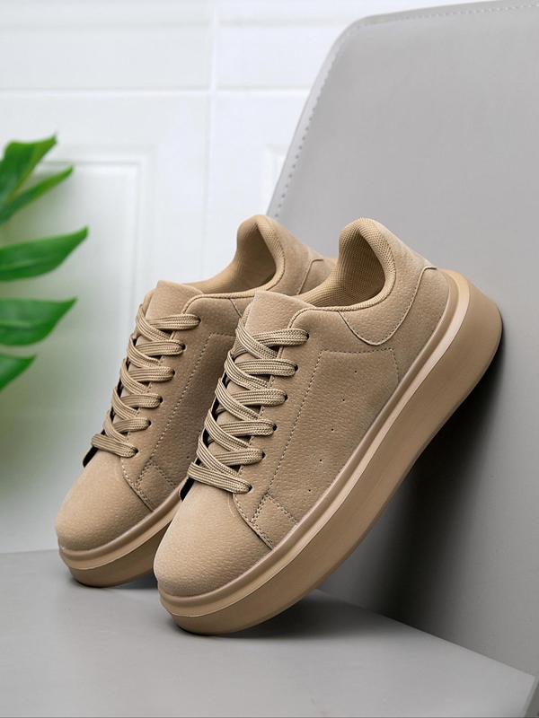 Women's Fashionable Lace Up Low Top Sneakers, Casual Comfortable Breathable Sports Shoes, Female All-match Round Toe Skate Shoes for Daily Wear