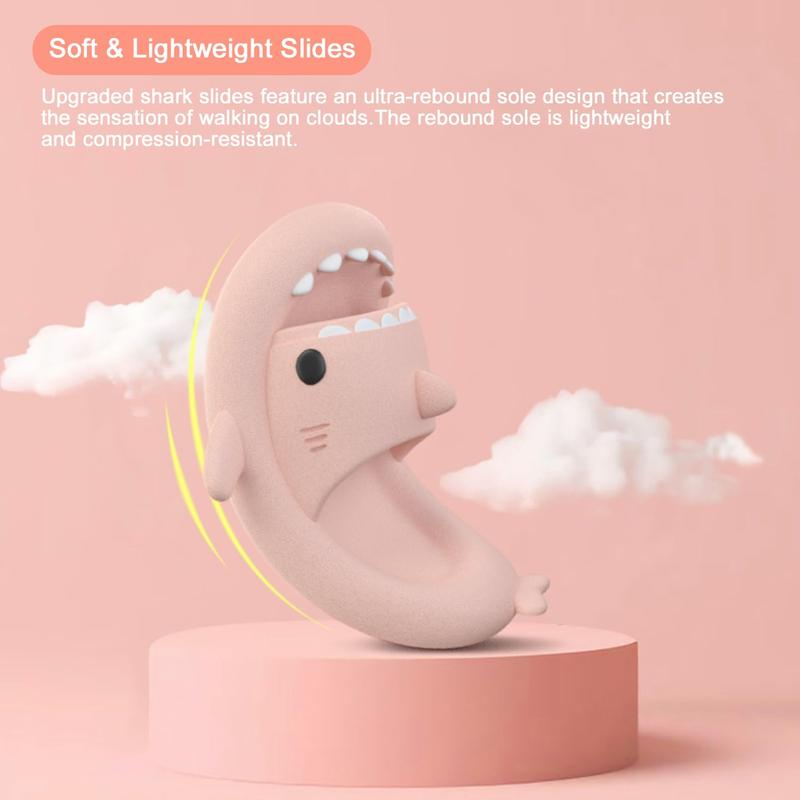 Cloud-Like Shark Slides - Cushioned Open-Toe Sandals with Novelty Pillow Design, Soft Plush Upper, Anti-Slip Sole for Men's Comfortable Walking Experience